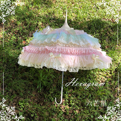 Hexagram~Sweet Rainbow Color Lolita Parasol Rainbow parasol  