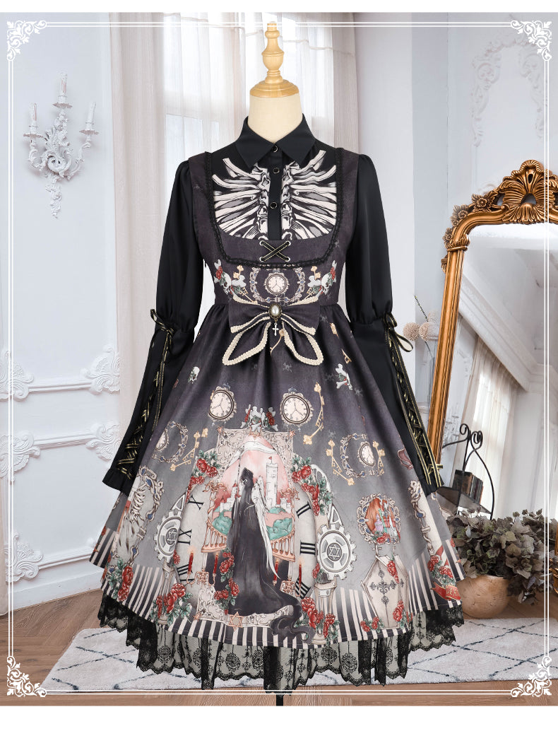 YingLuoFu - Black Fairytale - Gothic Twins Lolita JSK 4064:17487