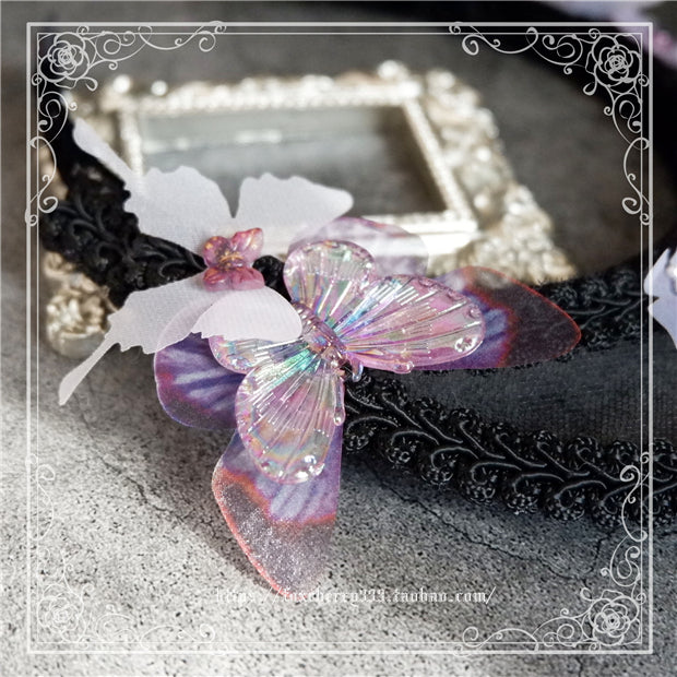 Fox Cherry - Gothic Lolita Butterfly Vintage Gauze Headdress
