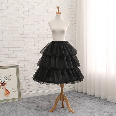 Your Princess - Lolita Adjustable Puffy Petticoat, Fishbone Support One Size Ice yarn black / adjustable length 19.7"-27.6" (50-70 cm)