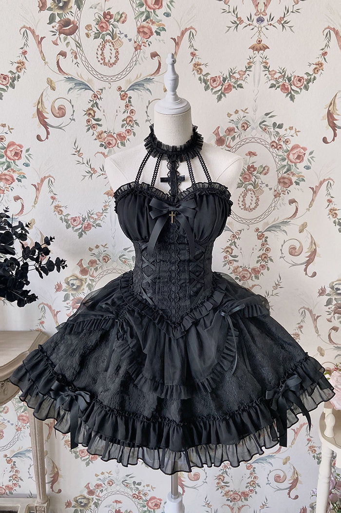 Alice Girl - Cross Maiden - Gothic Lolita Dress, Ballet Halterneck Lolita JSK 104:66985