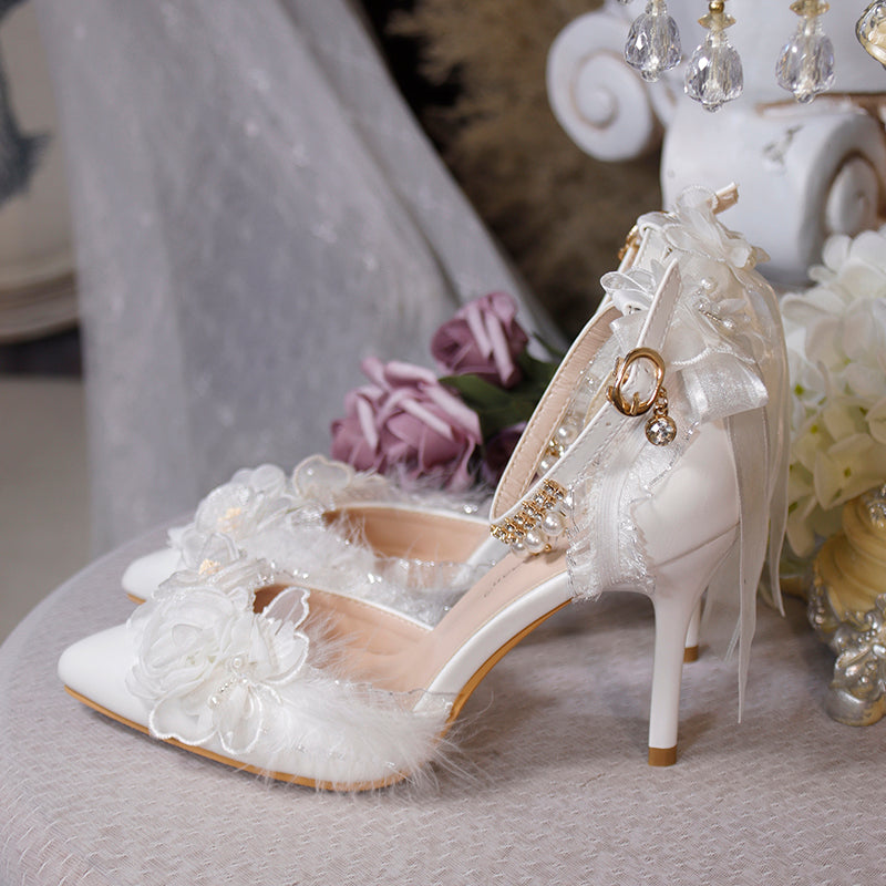 One Night - Flower Wedding Pointed Toe High Heels
