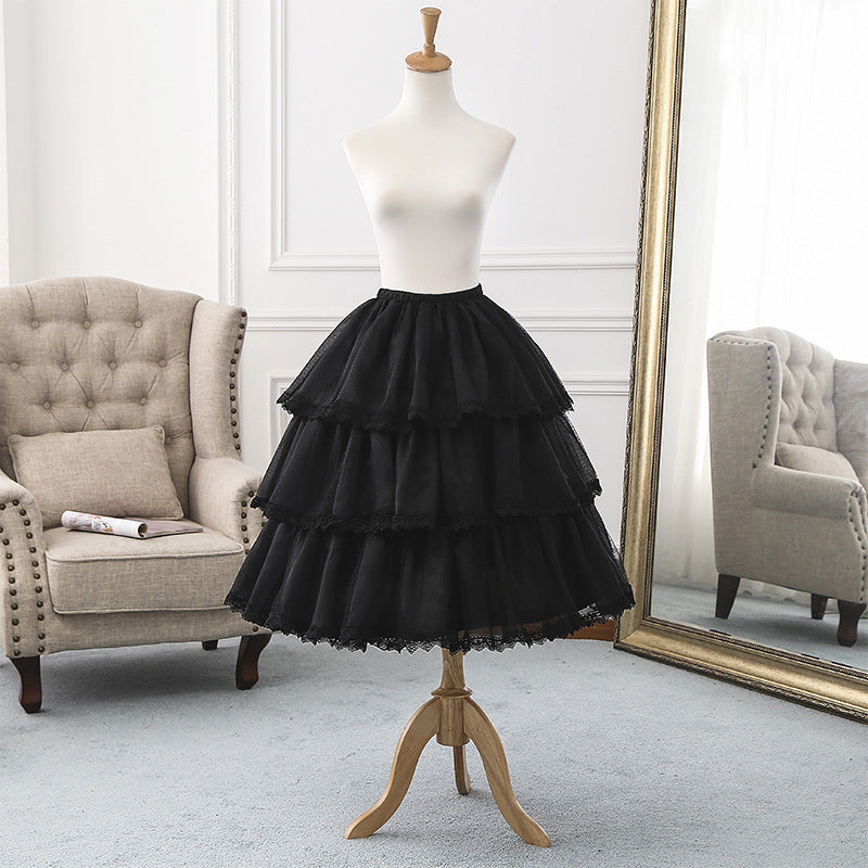 Your Princess - Lolita Adjustable Puffy Petticoat, Fishbone Support One Size Magic black / adjustable length 19.7"-27.6" (50-70 cm)