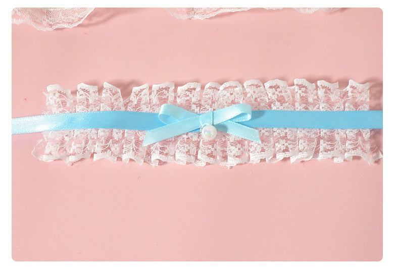 MaoJiang Handmade - Retro Lolita Bow Bracelet blue