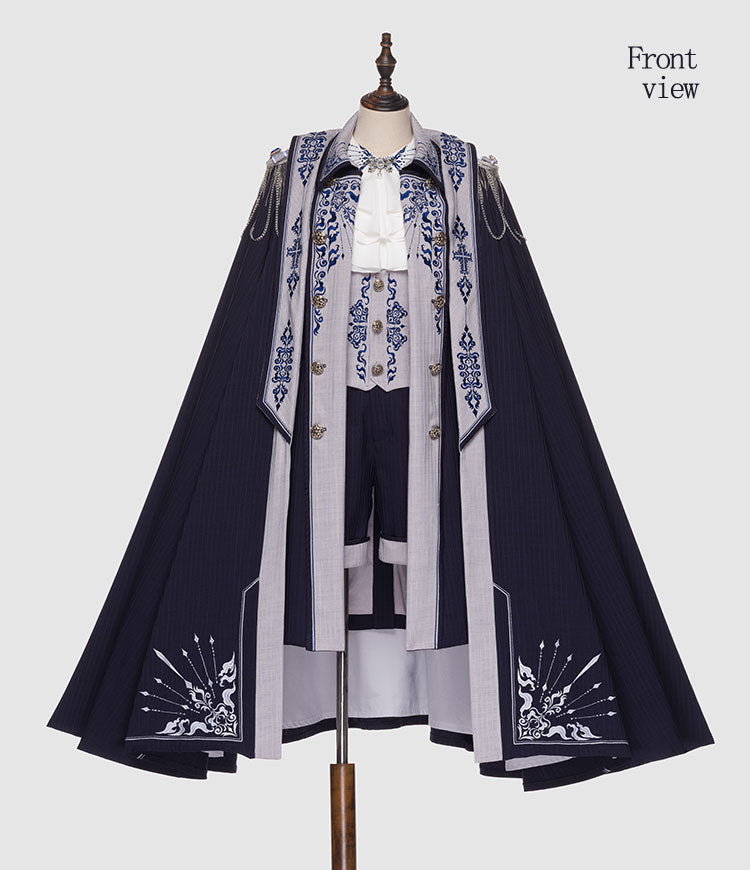 Youpairui - Sheffield - British Military Navy Blue Ouji Lolita Set S cloak only