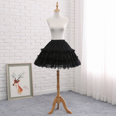 Your Princess - Lolita Adjustable Puffy Petticoat, Fishbone Support One Size Black / 18.5" (47 cm)