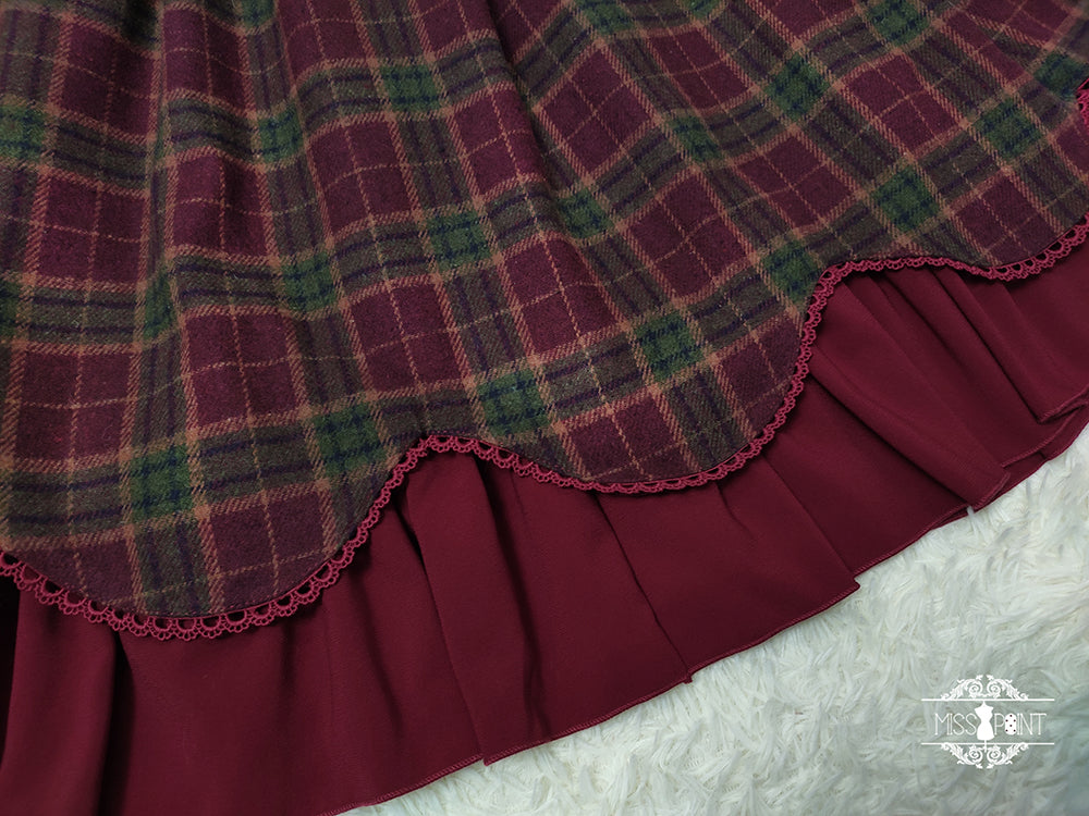 Miss Point~Christmas Preppy Style Velvet Lolita SK Vest Set 3690:22681