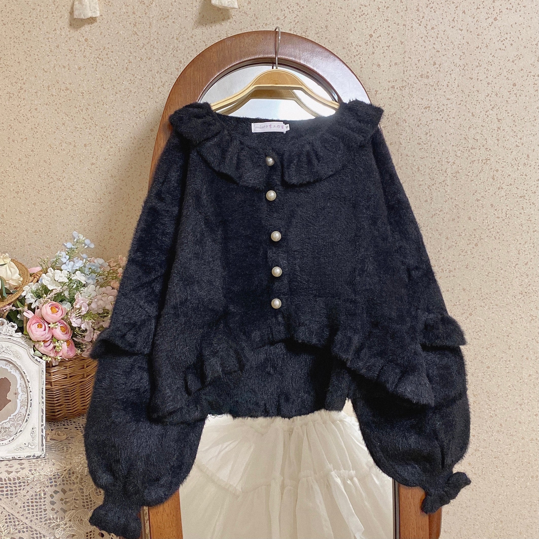 MIST~Small Ointment~Sweet Lolita Thick Sweater Coat Puff Sleeve 9900:113750