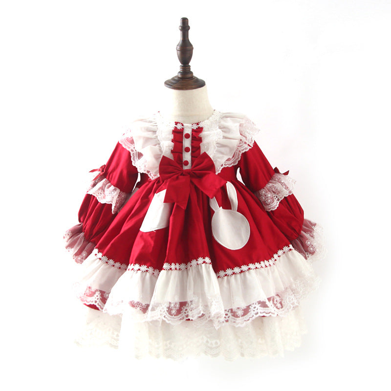 Sweet Kid Lolita Red Princess Dress 110cm red 