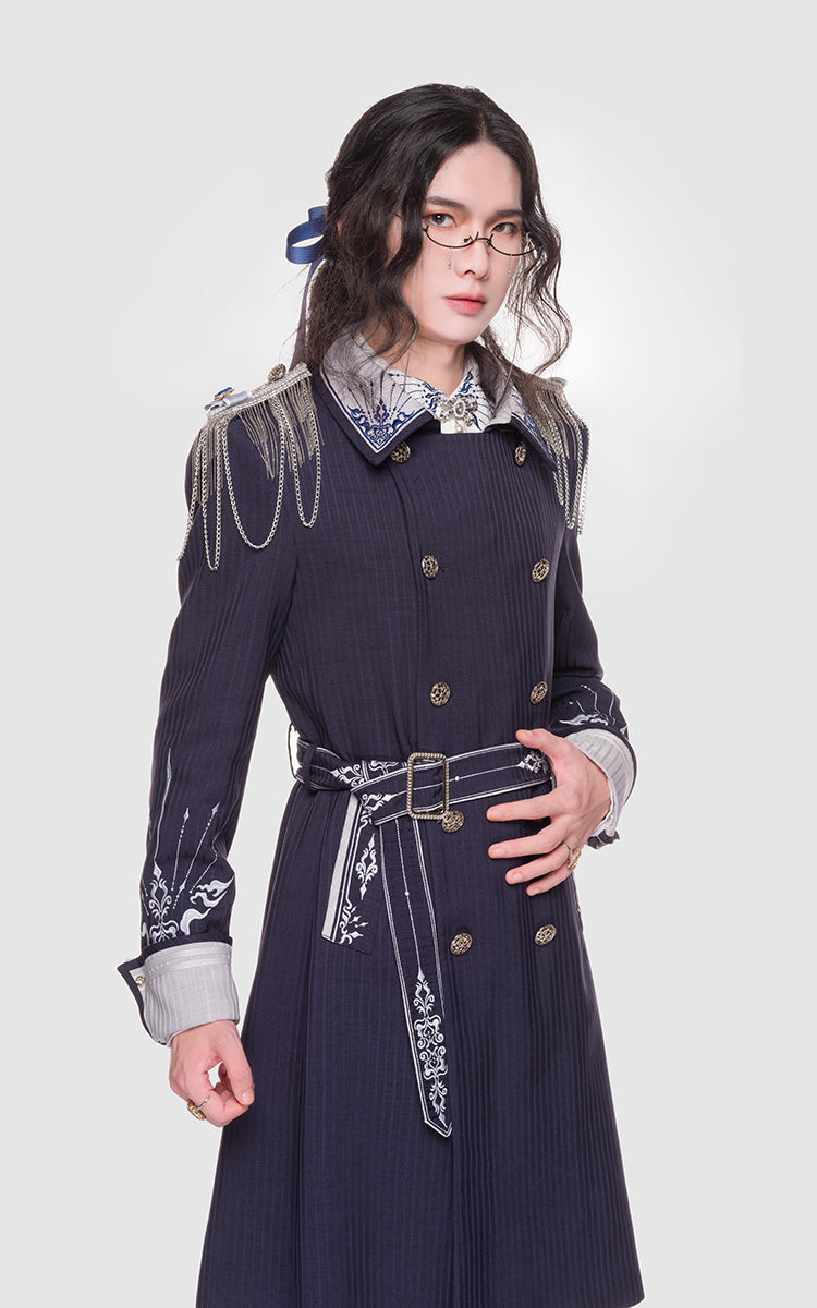 Youpairui - Sheffield - British Military Navy Blue Ouji Lolita Set S coat only
