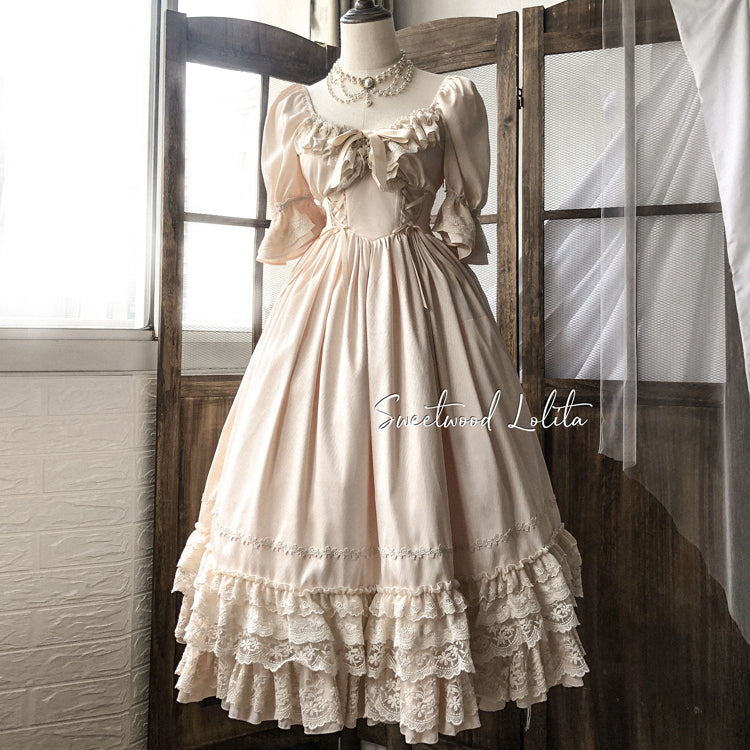 Sweet Wood - CLA Vintage French Lolita OP Dress (2XL 3XL L M S XL) 3802:20897
