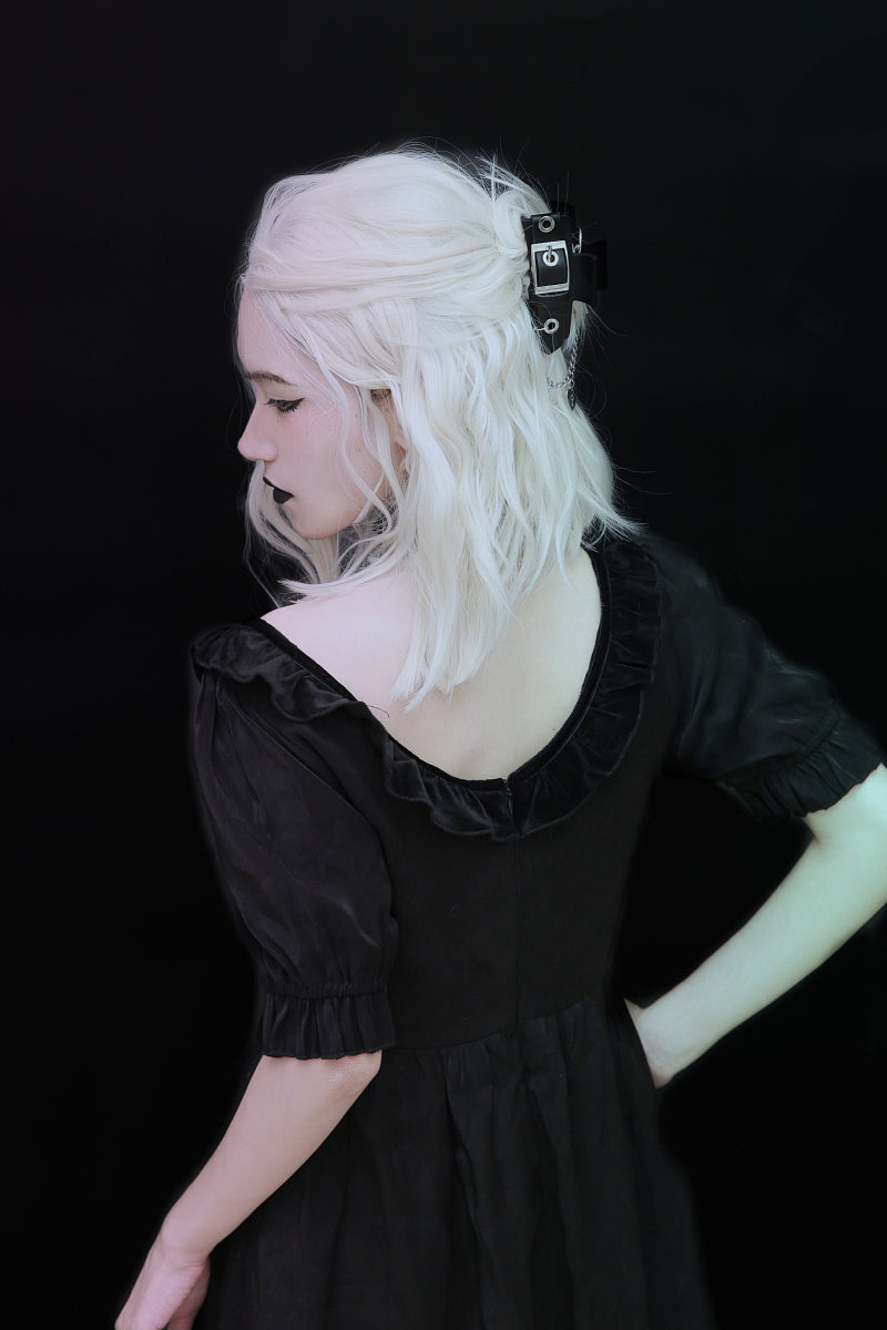Strange Sugar - Gothic Lolita black Alloy Clip With Chains