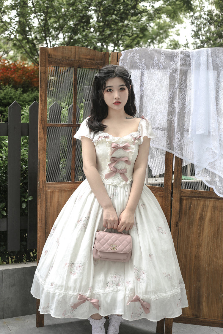 (Buyforme) Sweet Wood~Elegant Floral Sweet Lolita SKirt, Corset, Accessory S pink OP 