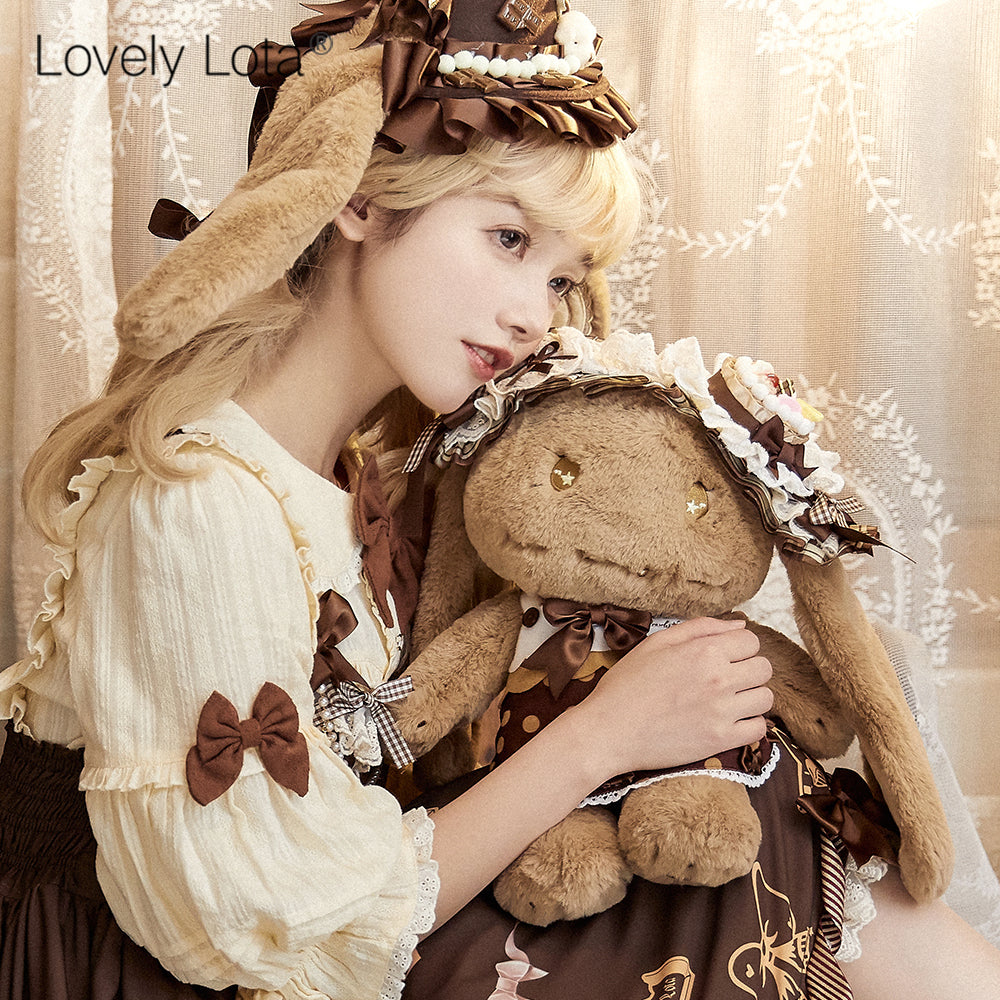 LovelyLota - KOKO Chocolate Rabbit - Furry Bunny Lolita Bag cake hat (separate)
