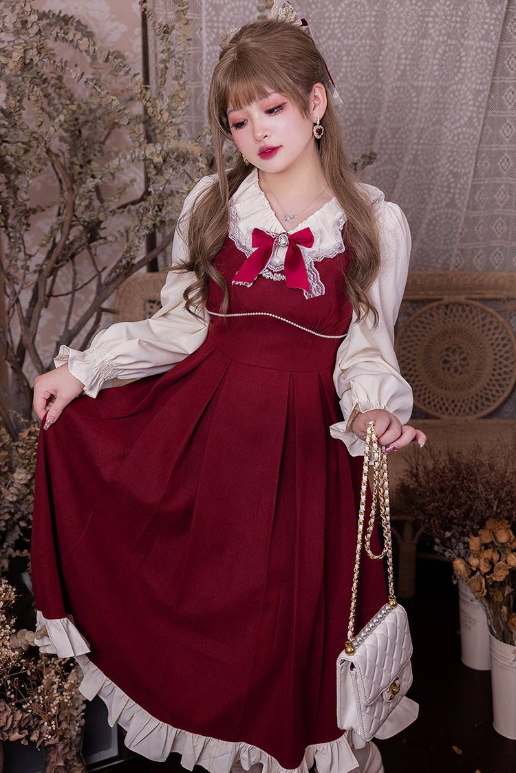 (Buy for me) Yingtang~Plus Size Lolita French Retro Dress Set   
