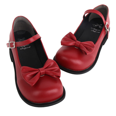 Angelic Imprint~Sweet Lolita Round-tow Lolita Shoes Multicolors 34 burgundy 