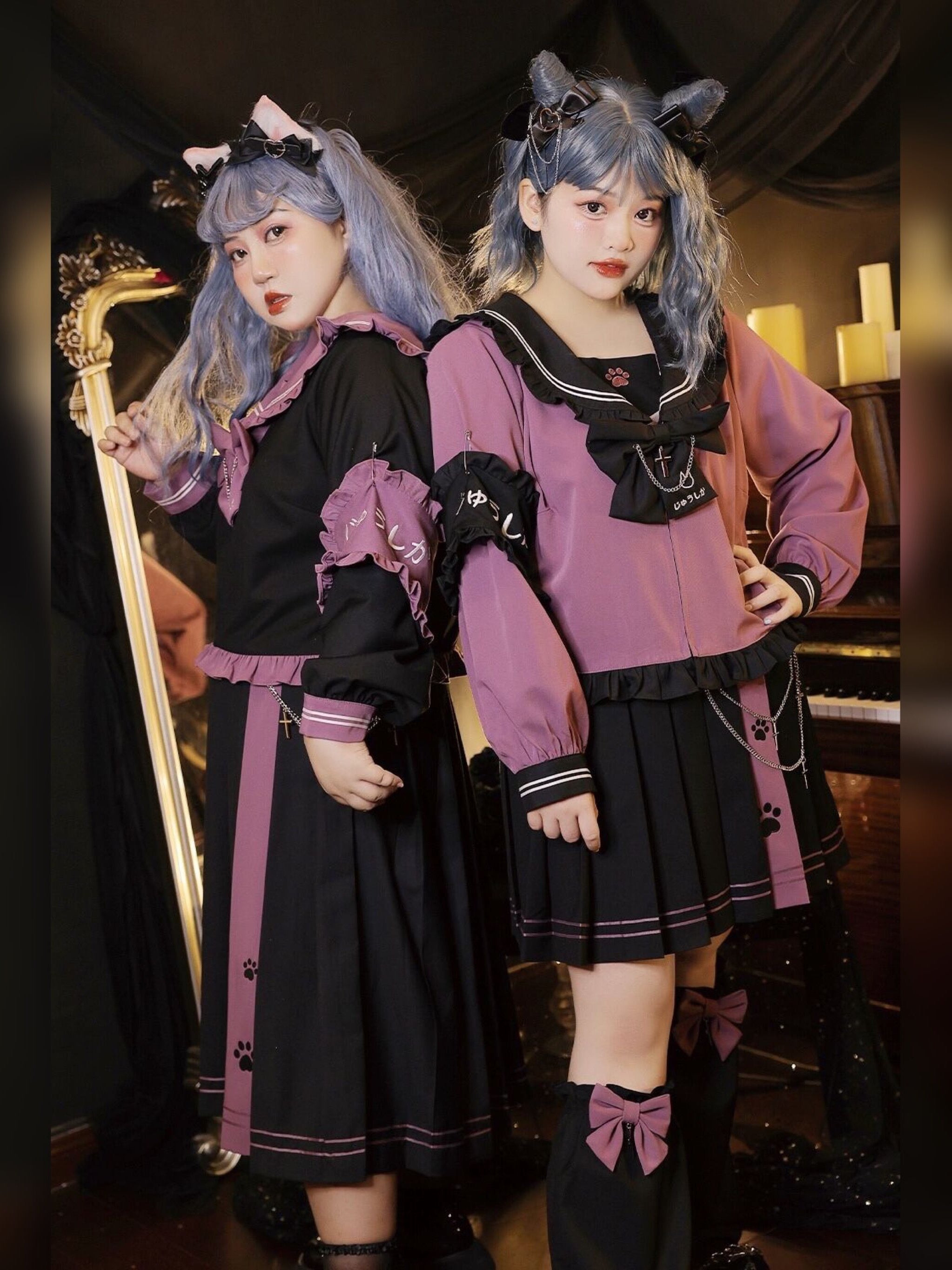 Yingtang - Plus Size Lolita Dress Gothic Lolita JK Dress Set