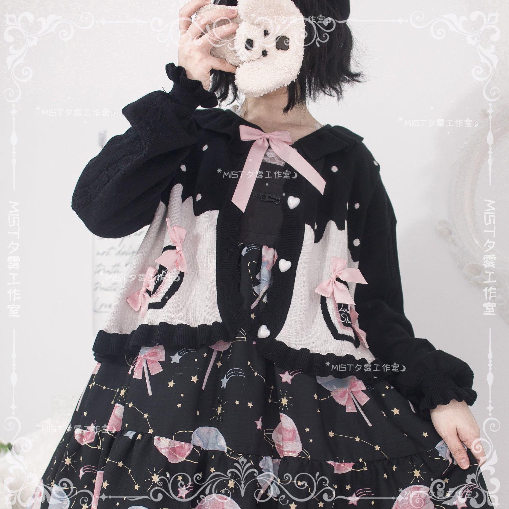 MIST~Beating Heart~Sweet Lolita Thick Sweater Coat Puff Sleeve 9908:114930