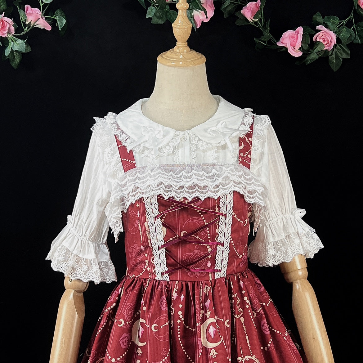 DMFS Lolita - Summer Short Sleeve Cotton Lolita Blouse 11782:122098