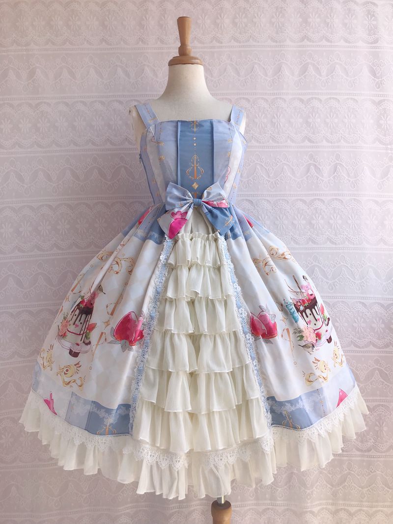 Yilia - Summer Dessert Front Opening Lolita JSK XS light blue