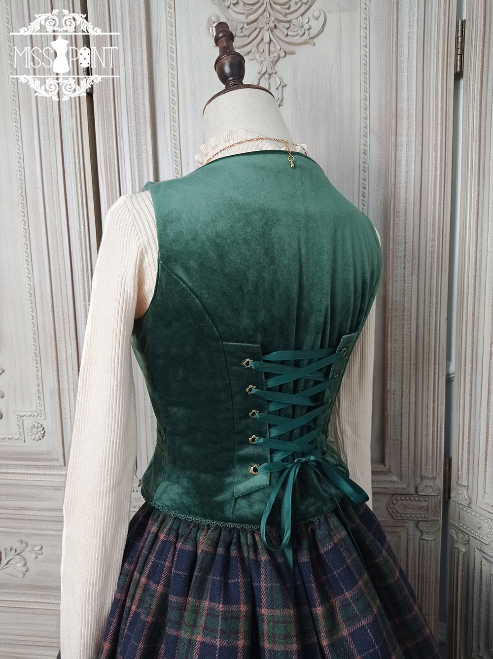 Miss Point~Christmas Preppy Style Velvet Lolita SK Vest Set 3690:22703