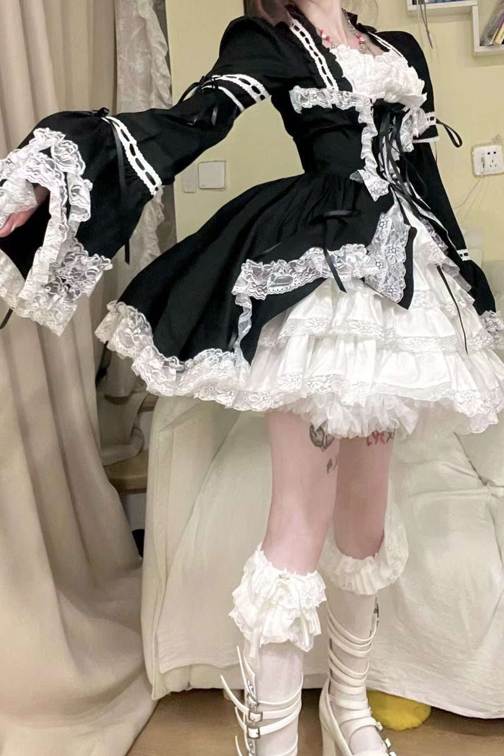 Lace Garden - Miss Rella - Vintage Retro Lolita OP Dress, Custom Sizes