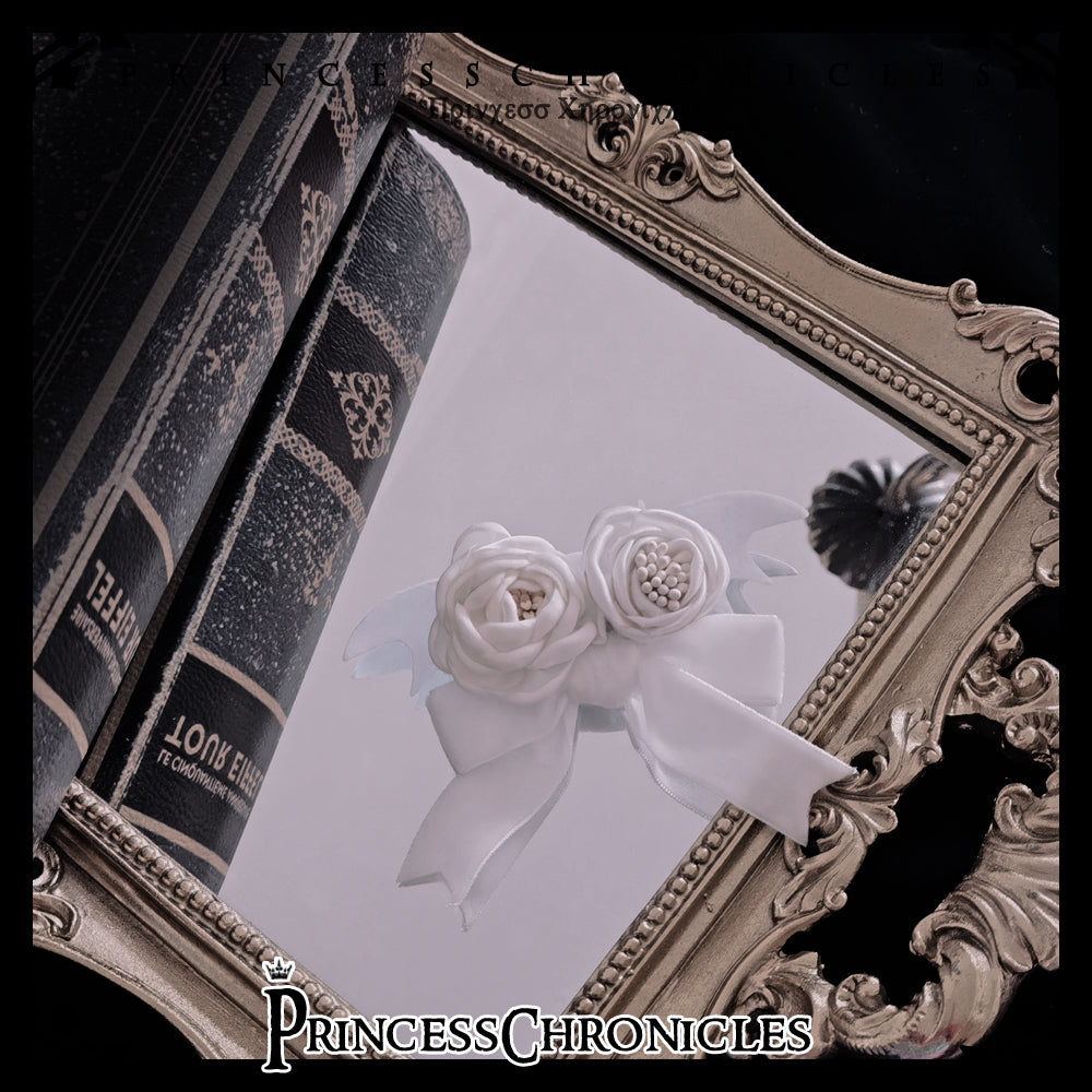 Princess Chronicles~Floating Phantom~Rose Lolita Brooch white rose brooch (pre-order)  
