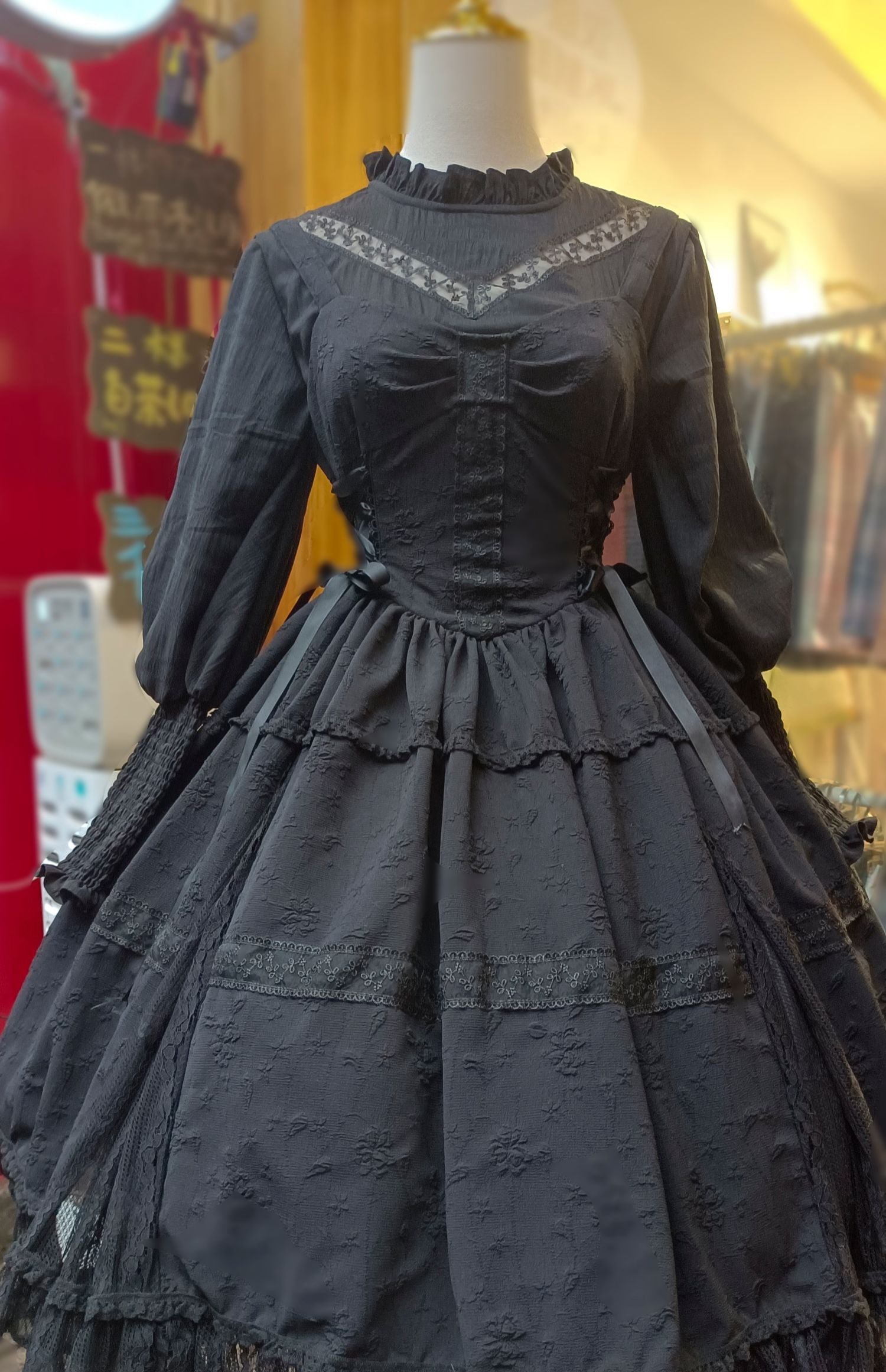 White Tea Story - Elegant Black and White Lolita JSK and Blouse