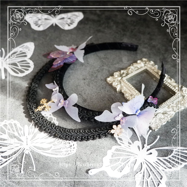 Fox Cherry - Gothic Lolita Butterfly Vintage Gauze Headdress