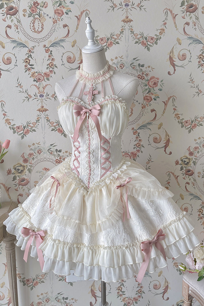 Alice Girl~Cross Maiden~Gothic Lolita Dress Ballet Halterneck Lolita JSK Dress 104:66939