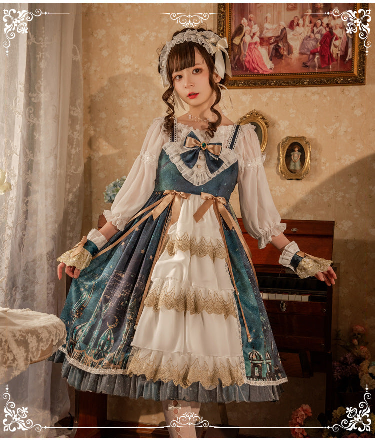 Magic lamp Night Retro Lolita JSK S JSK (L M S XL / JSK) 4344:12457