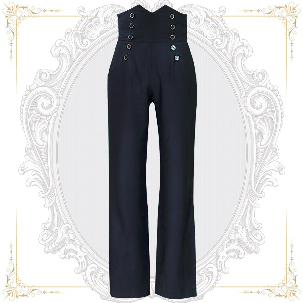 Ouji Lolita Deacon-style Retro Trousers XS black trousers