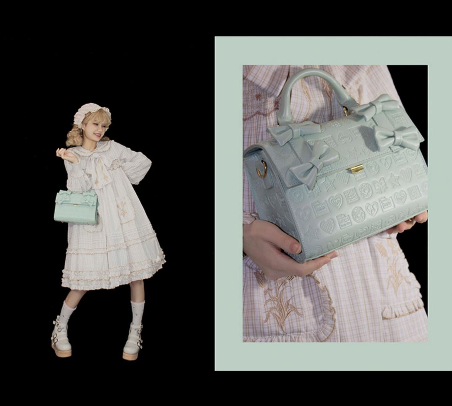 Lovelylota - Sweet Heart Embossed Chocolate Lolita Bag