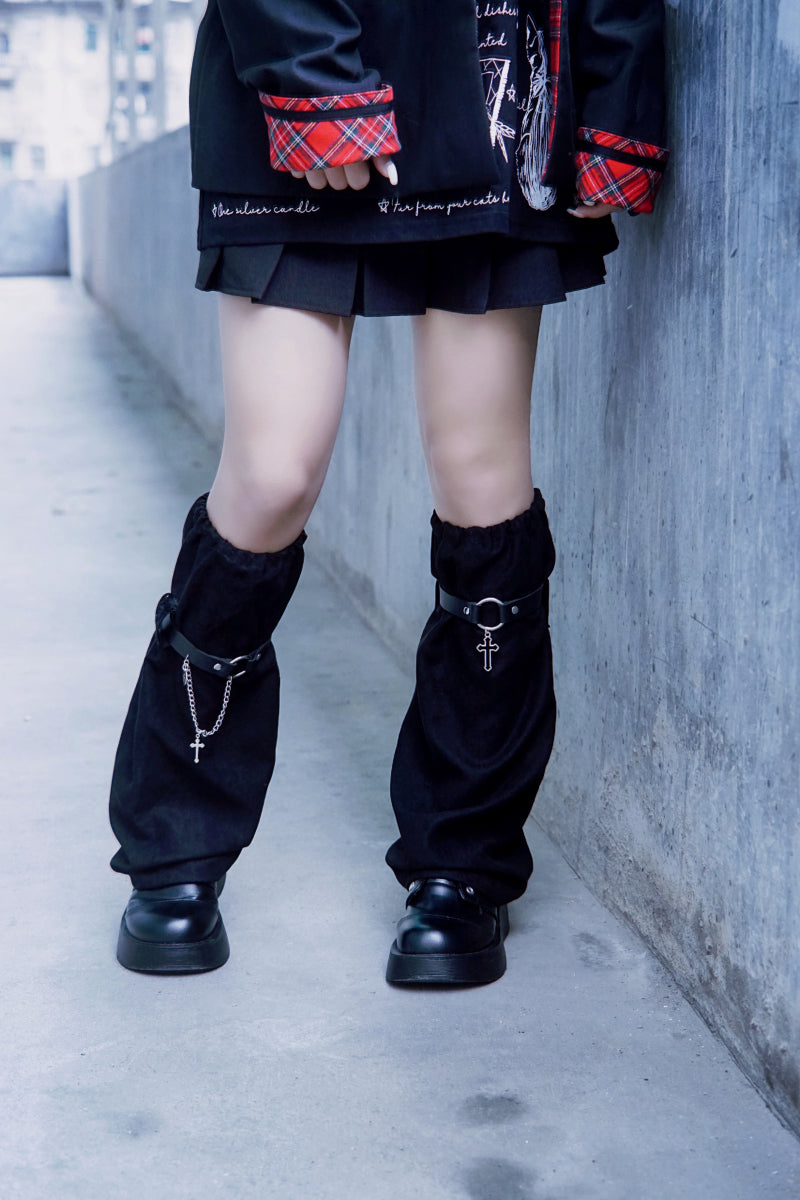 Strange Sugar - Handmade Suede Leather Buckle Gothic Leg Cover