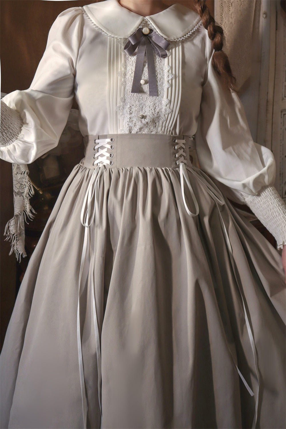 EESSILY~Countess's Autumn Tour~Retro Lolita Embroidery Long SK 8318:129552