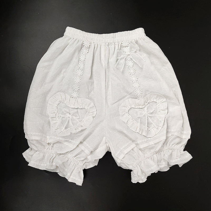 Sakurada Fawn - Cotton Plus Size Lolita Bloomers small white short version