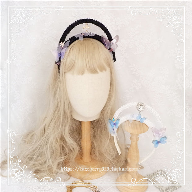 Fox Cherry - Gothic Lolita Butterfly Vintage Gauze Headdress