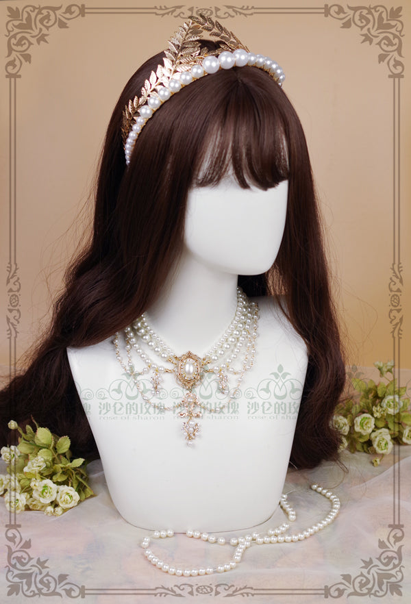 Rose of Sharon~ Baroque Layered Pearl Lolita Necklace 1662:48005