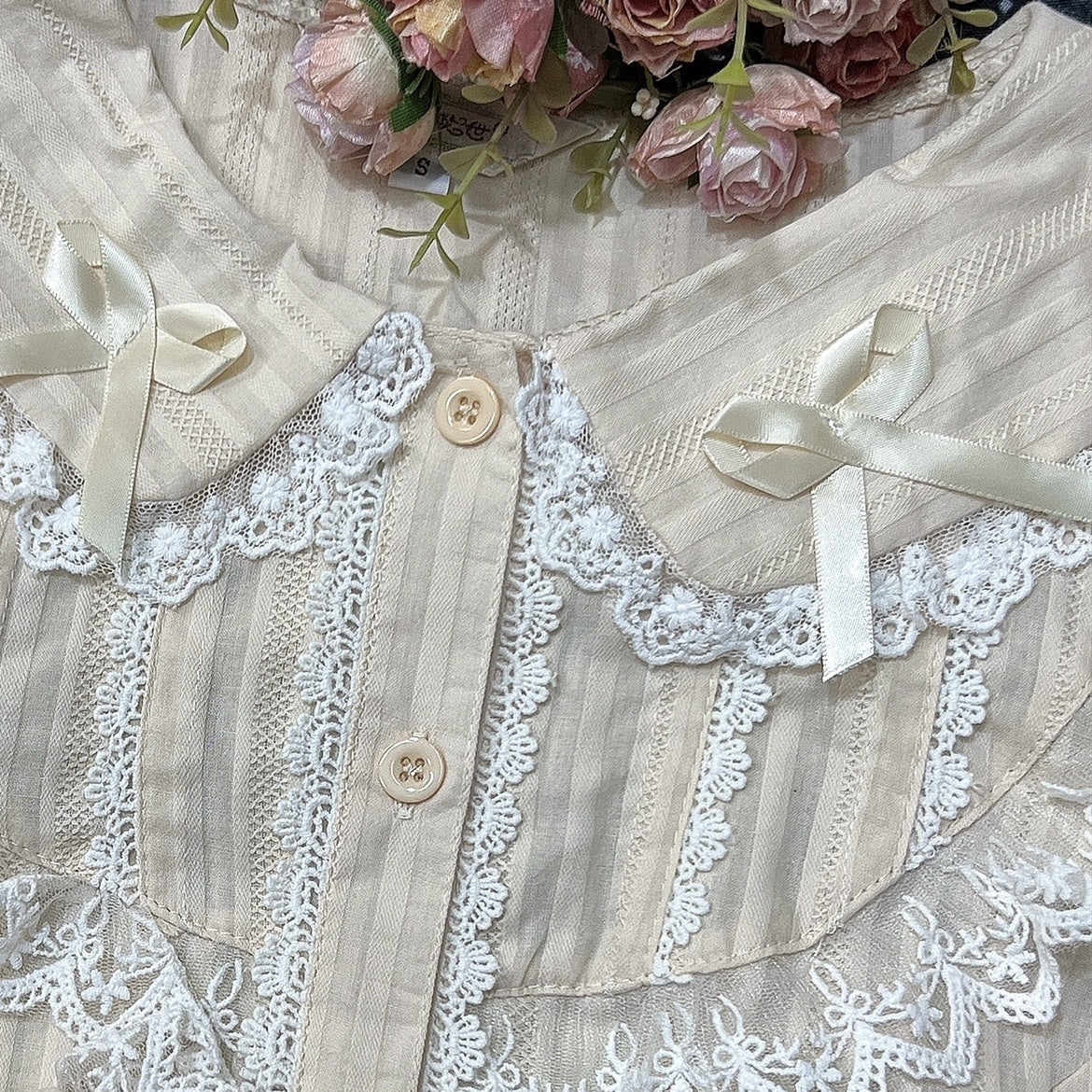 Summer Short Sleeve Cotton Lolita Blouse