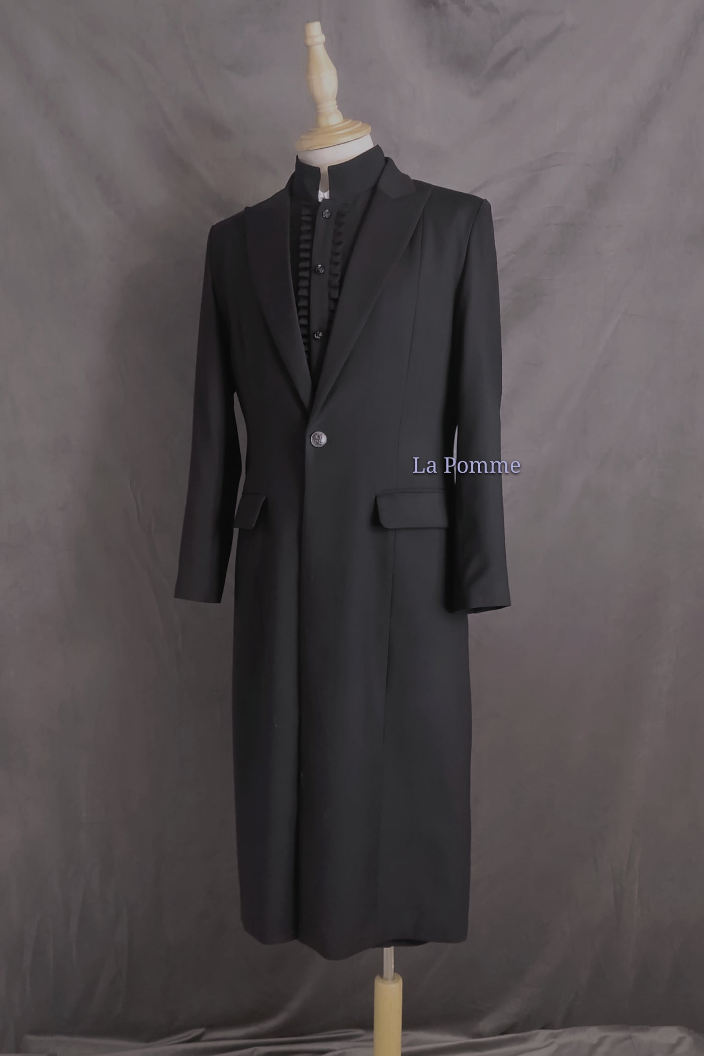La Pomme~Ouji Lolita Long Black Suit Jacket   