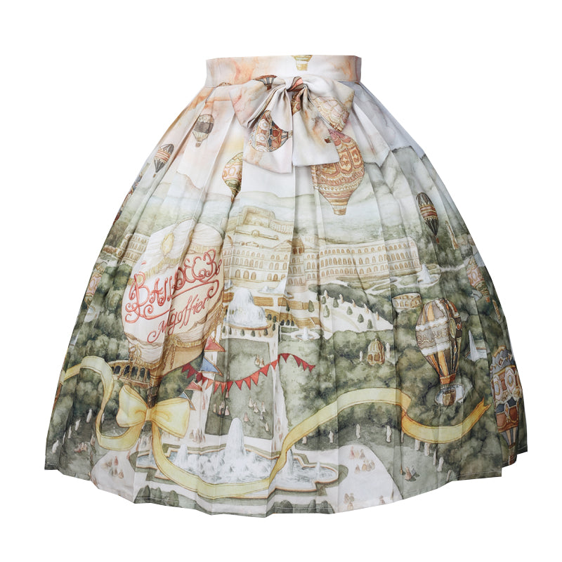 Balladeer - Watercolor Oil Painting Classic Lolita SK S Chiffon short version