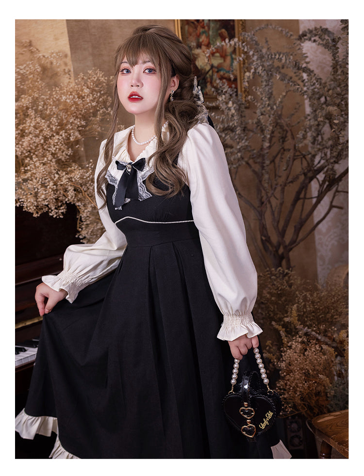 (Buy for me) Yingtang~Plus Size Lolita French Retro Dress Set   