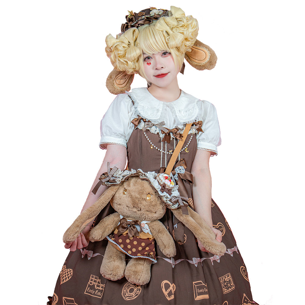 LovelyLota - KOKO Chocolate Rabbit - Furry Bunny Lolita Bag