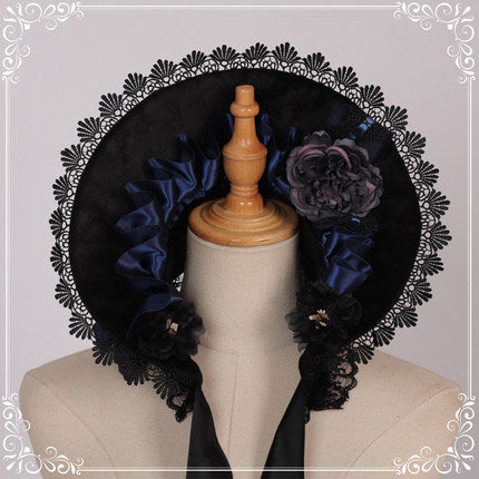 YingLuoFu - God Redemption - Retro Gothic OP, Printed Dress S BNT Hat Only (without dress)
