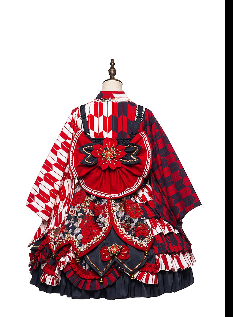 Youruipai - Japanese Wa Lolita Tea Party Red Dress 2370:38045