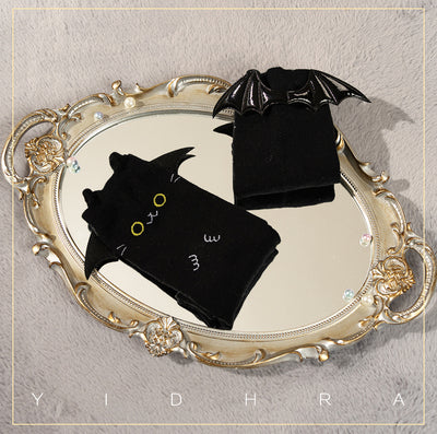 Yidhra - Cute Cat Cotton Lolita Socks One Size black cat