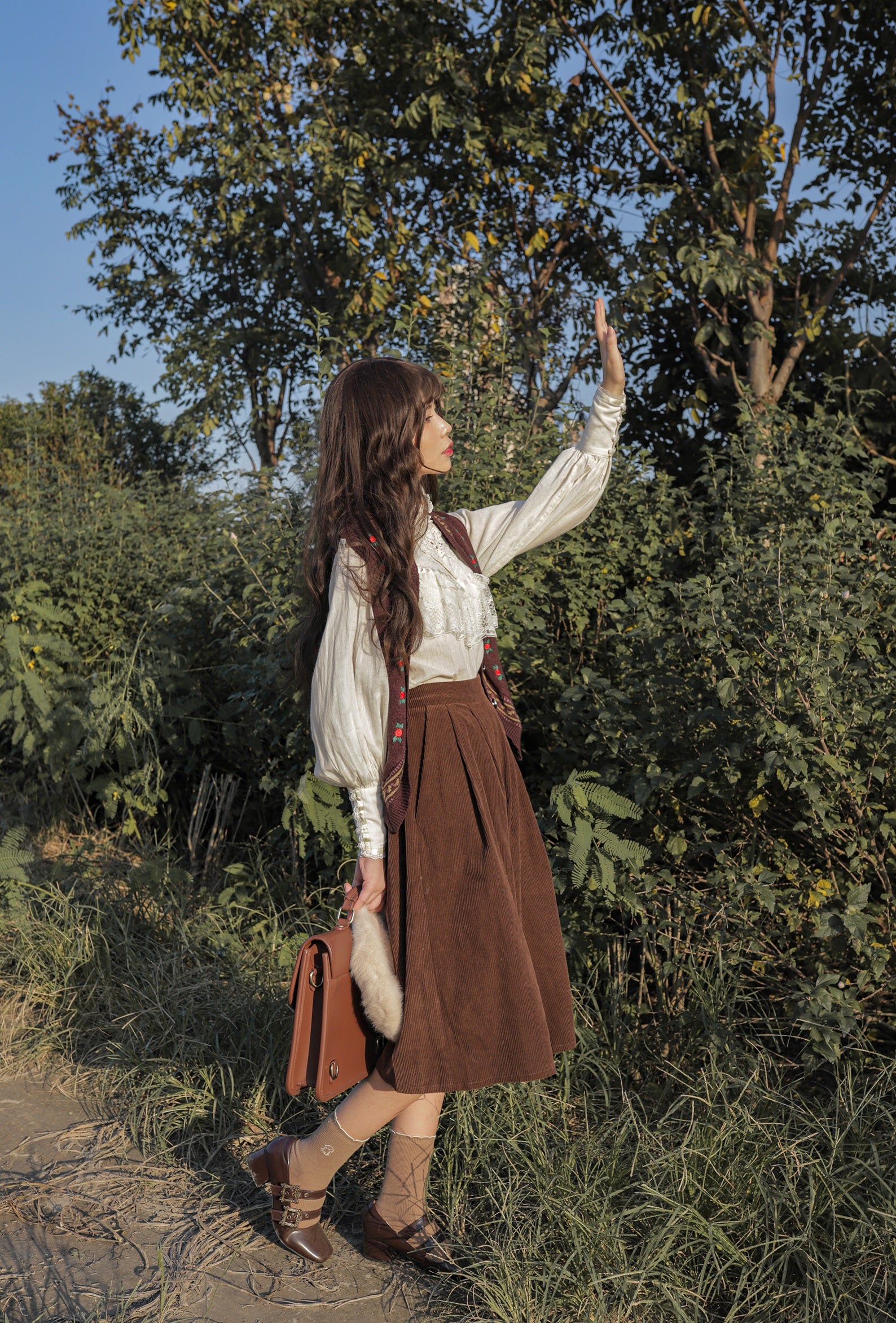 YuanSu - Vintage Loose Lolita Corduroy Pants