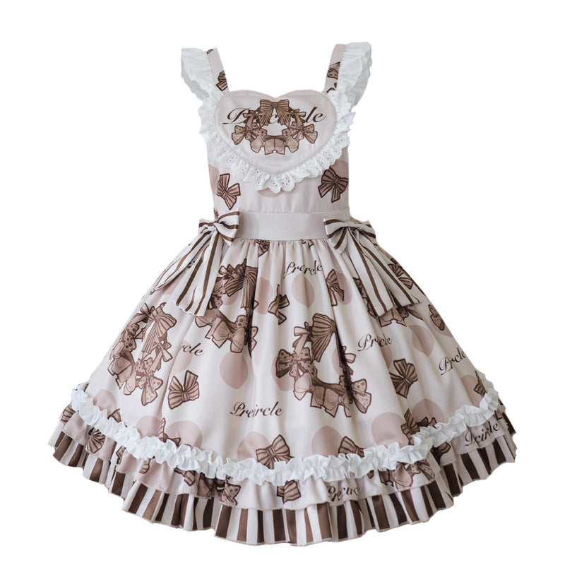 Eieyomi - Chocolate Garland - Kawaii Lolita Summer Dairy Salopette chocolate garland(salopette ) S