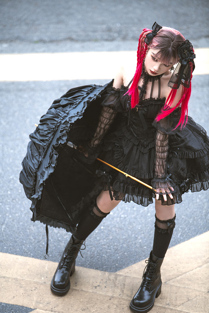 Alice Girl~Cross Maiden~Gothic Lolita Cuffs Puff Arm Sleeves 106:66801