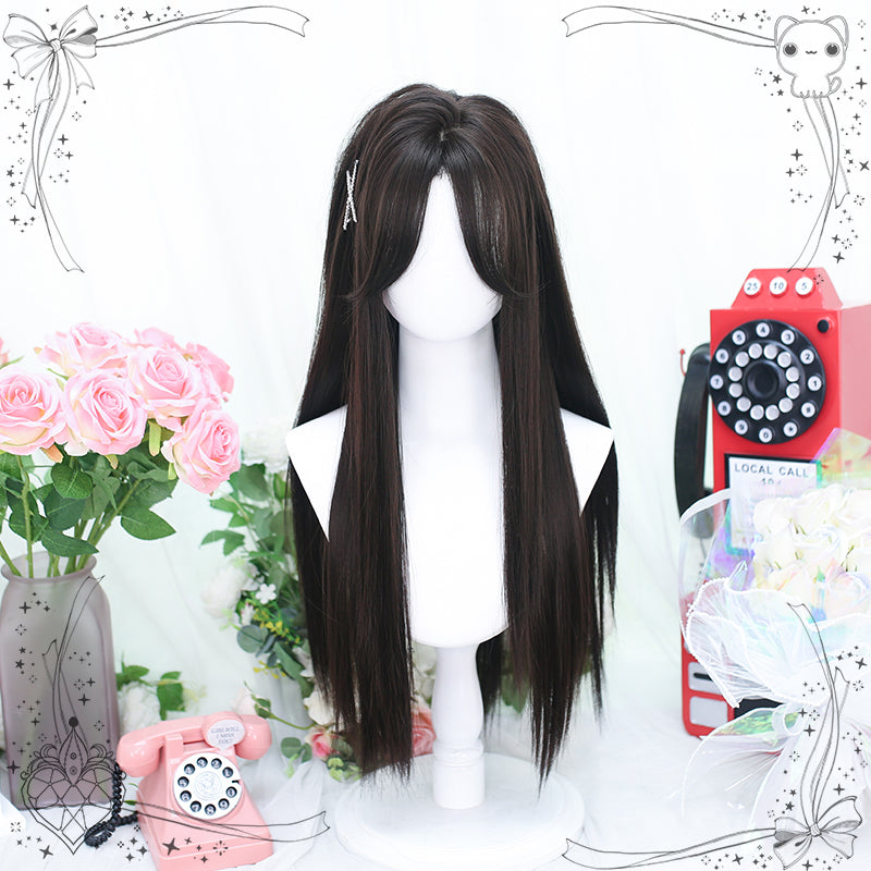 Dalao Home - Ballet - Sweet Long Straight Black Brown Wig